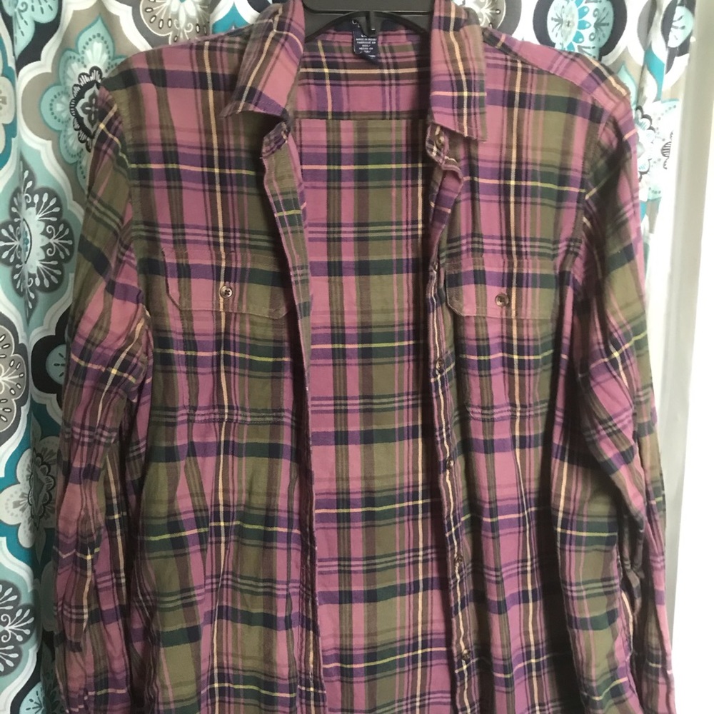 Chaps brand purple flannel shirt